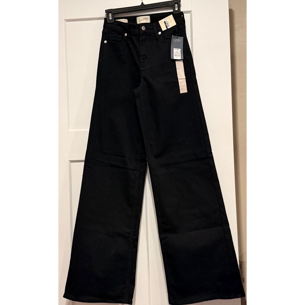 Universal Thread Women's 0 Long Black High Rise Everyday Wide Leg Jeans NWT